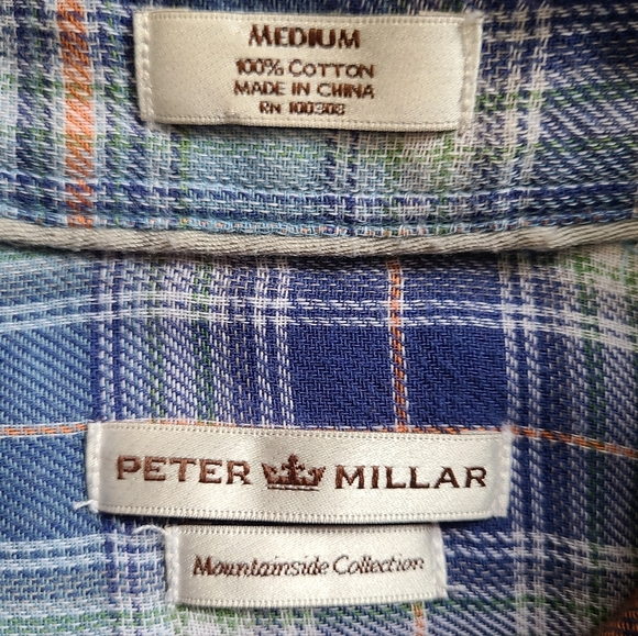 Peter Millar Men's Mounainside Collection Long Sleeve Button Down Flannel - Picture 7 of 14